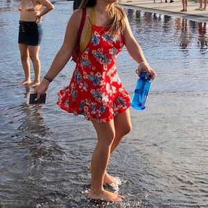 LF red floral hawaiian dress